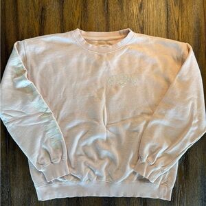 Billabong Light Pink and White Logo Crewneck Sweatshirt Size S